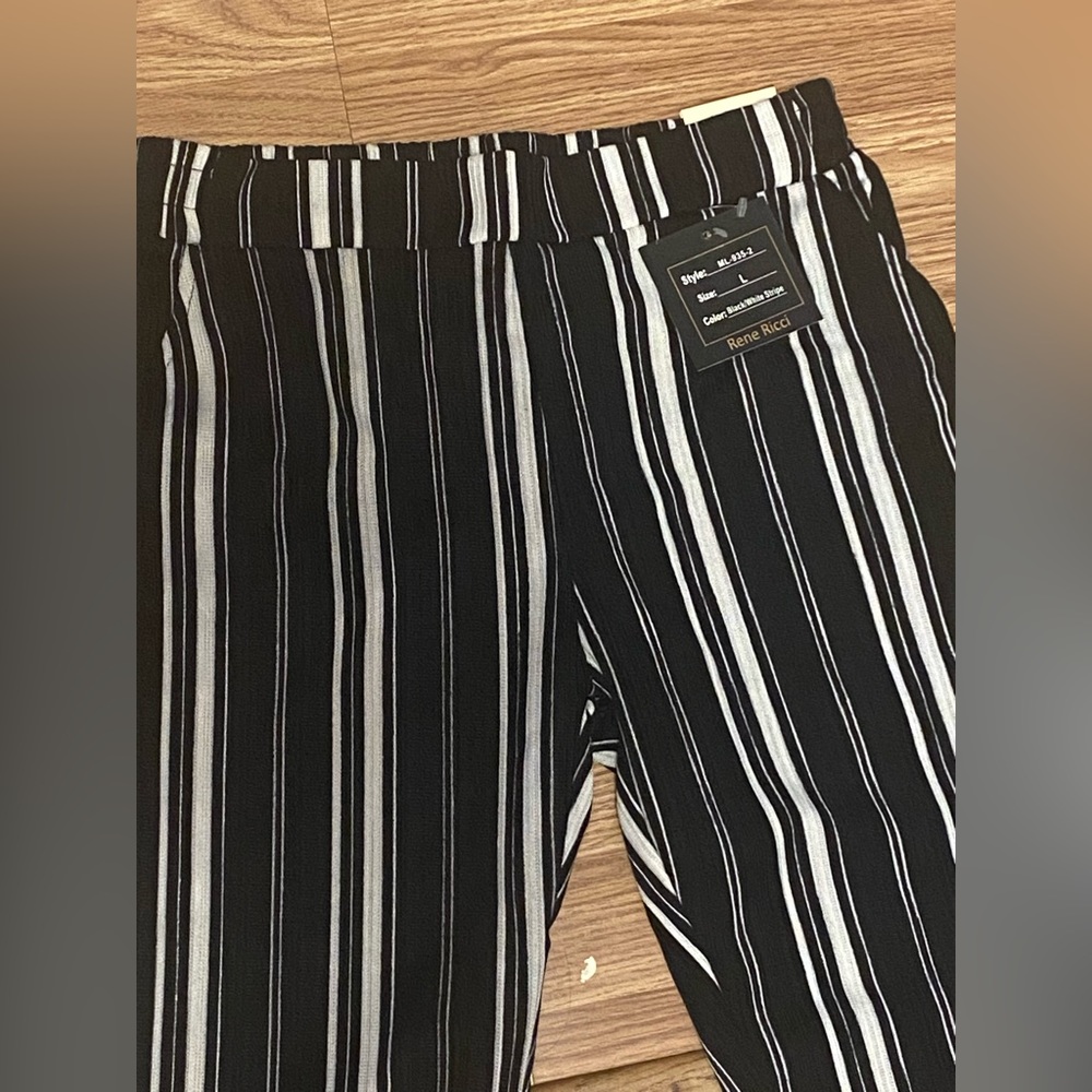 New With Tags Black and white pull on pants